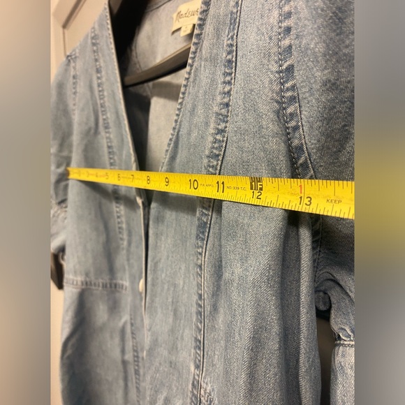 •MADEWELL• Button-Front Mini Dress: Tencel Denim Edition, Size 6 - Picture 11 of 13